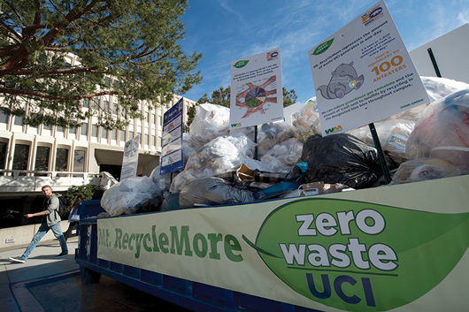 Facilities Management educates the campus during Earth Week 2016 with its eye-opening “Mt. RecycleMore."