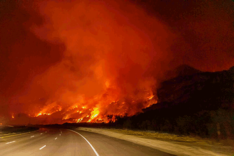 A brush fire in the summer of 2017 consumed large swaths of dried out vegetation on the hillsides of Ventura County