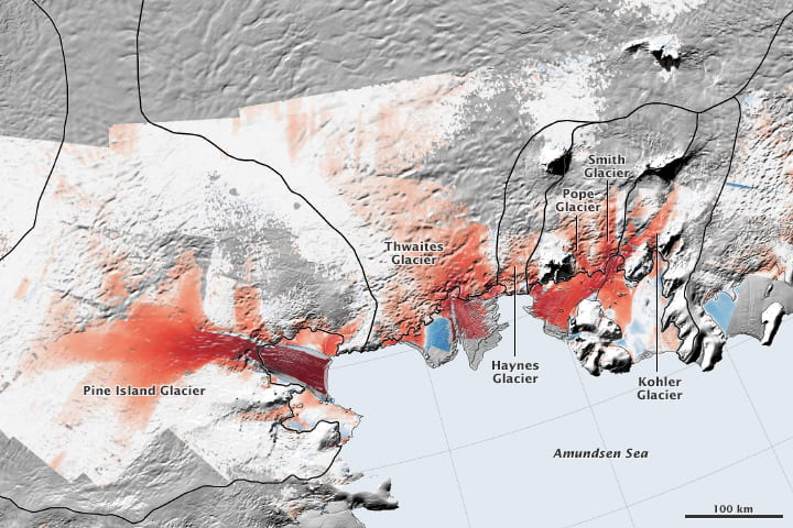  ice-ocean interactions that have led to the rapid retreat of these and other Antarctic glaciers, helping them to better model the future impact on global sea level rise. NASA